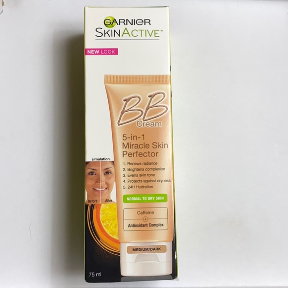 Garnier SkinActive BB Cream 5-in-1 Miracle Skin Perfector Medium / Dark 75ml - Picture 1 of 4